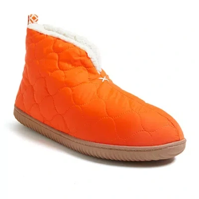 Dearfoams Warm Up Mens Memory Foam Bootie Slippers In Orange