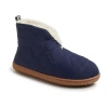 Dearfoams Warm Up Womens Memory Foam Bootie Slippers In Blue