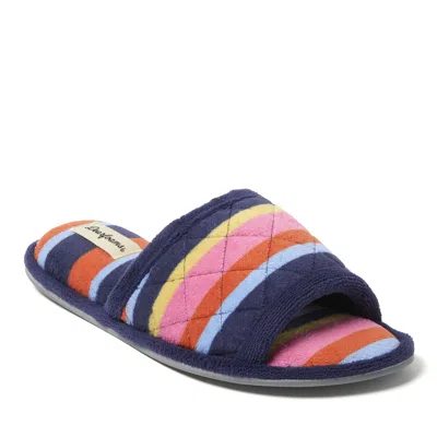 Dearfoams Women's Beatrice Microfiber Terry Slide With Quilted Vamp In Multi