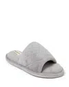 Dearfoams Women's Beatrice Quilted Microfiber Terry Shower Slide House Slipper In Gray