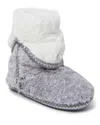 Dearfoams Women's Beth Faux Fur Fold Down Fuzzy Bootie House Slipper Boot In Gray