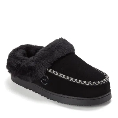 Dearfoams Women's Blaine Genuine Suede Clog Slippers In Black