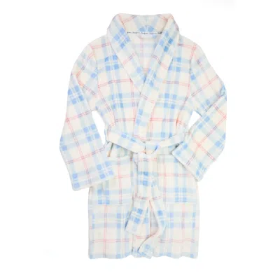 Dearfoams Women's Blue/ivory Plush Robe In Multi