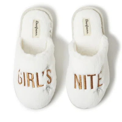 Dearfoams Women's Celebration Slipper In White