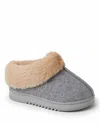 Dearfoams Chloe Faux Fur Trim Clog Slipper In Gray
