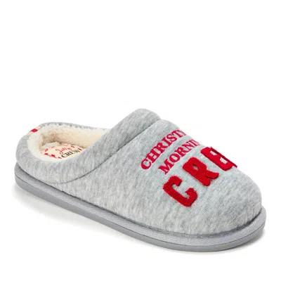 Dearfoams Women's Christmas Morning Crew Slipper In Gray