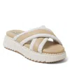 Dearfoams Women's Daisy Cross Strap Platform Sandal