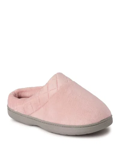DEARFOAMS WOMEN'S DARCY QUILTED CUFF VELOUR CLOG HOUSE SLIPPER
