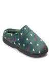 Dearfoams Women's Darcy Quilted Cuff Velour Clog House Slipper In Green