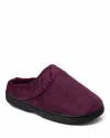 Dearfoams Darcy Velour Scuff Womens Memory Foam Clog Slippers In Purple
