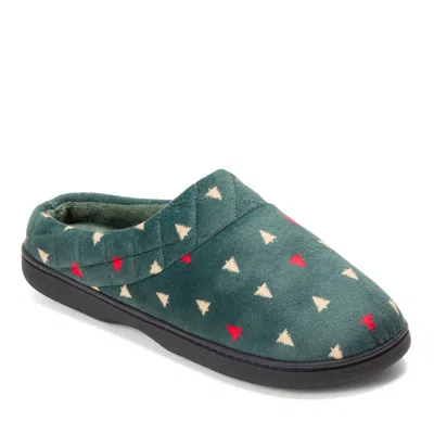 Dearfoams Women's Darcy Quilted Cuff Velour Clog Slipper In Green