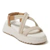 Dearfoams Women's Daylen Adjustable Strap Platform Sandal In Beige