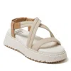 Dearfoams Women's Daylen Adjustable Strap Platform Sandal In White