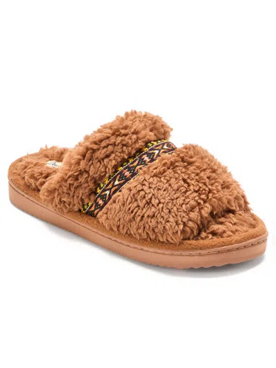 Dearfoams Women's  Teddy Slide With Taping In Brown