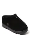 Dearfoams Women's Doreen Genuine Suede Clog House Shoe Slipper In Black