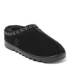 Dearfoams Women's Doreen Genuine Suede Clog Slipper With Embroidery In Black