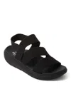 Dearfoams Emilia Elastic Gore Strappy Sandal In Black