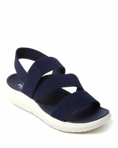 Dearfoams Women's Emilia Elastic Gore Strappy Sandal In Blue