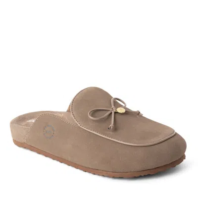 Dearfoams Women's Falan Genuine Suede Scuff Slippers In Brown