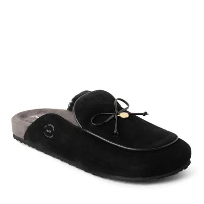 Dearfoams Women's Falan Genuine Suede Scuff Slippers In Black
