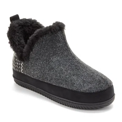 Dearfoams Women's Felted And Plaid Boot In Black