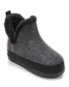 Dearfoams Felted And Plaid Boot Slipper In Black