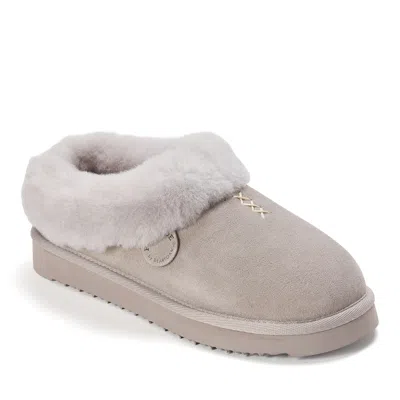 Dearfoams Women's Fireside By  Adelaide Genuine Shearling Clog Slipper - Water Resistant In Gray