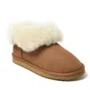 Dearfoams Fireside Perth Genuine Shearling Foldover Boot In Brown