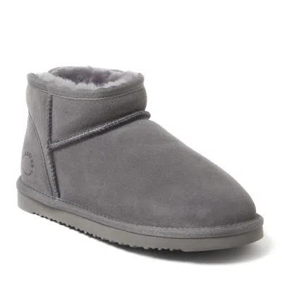 Dearfoams Women's Fireside By  Riverland Genuine Shearling Micro Bootie In Gray
