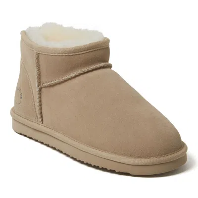 Dearfoams Women's Fireside By  Riverland Genuine Shearling Micro Bootie In Sand