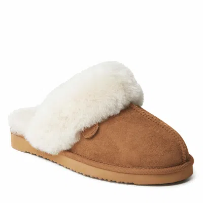 Dearfoams Women's Fireside By  Sydney Genuine Shearling Scuff Slipper In Brown