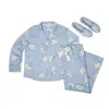 Dearfoams Women's Floral Two-piece Pajama Set Pajamas In Blue