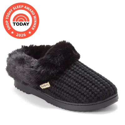 Dearfoams Women's Hannah Festive Knit Clog In Black