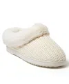 Dearfoams Hannah Festive Knit Womens Memory Foam Clog Slippers In Cream