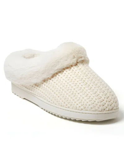 Dearfoams Women's Hannah Festive Knit Clog Slippers In Cream
