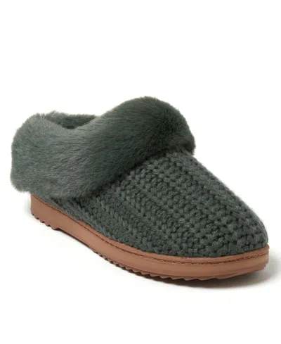 Dearfoams Women's Hannah Festive Knit Clog Slippers In Forest