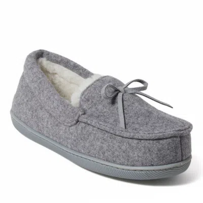 Dearfoams Women's Hayes Soft Knit Moccasin House Shoe Slipper In Grey