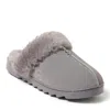 Dearfoams Helena Genuine Suede Scuff With Prayer Seam In Grey
