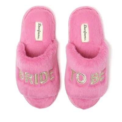 Dearfoams Women's I Do And I Do Crew Slide Slipper In Pink