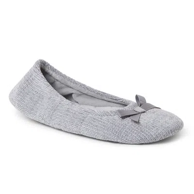 Dearfoams Women's Layla Chenille Ballerina Slipper In Gray