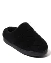 Dearfoams Women's Libby Quilted Terry Clog House Slipper In Black