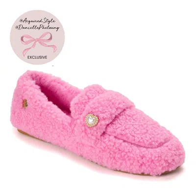 Dearfoams Women's Madeline Luxe Teddy Loafer In Pink