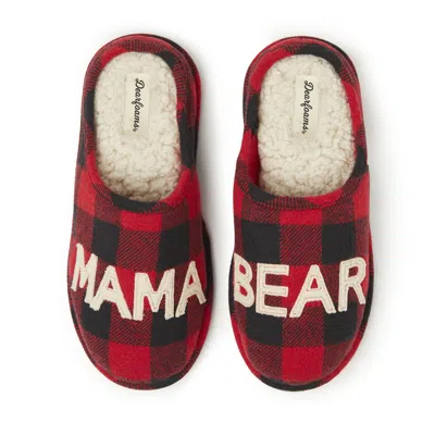 Dearfoams Women's Mama Bear Buffalo Check Clog Slipper In Red