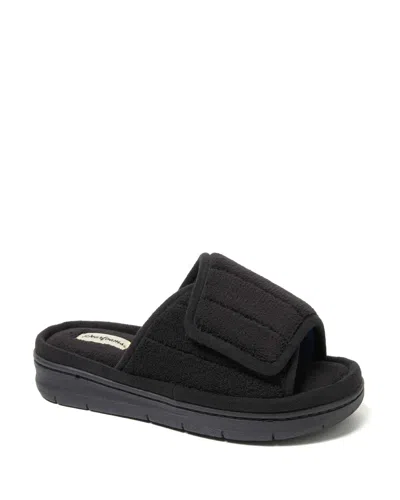 Dearfoams Women's Mickey Terry Adjustable Shower Slide House Slipper In Black