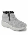 Dearfoams Women's Naomi Double Gore Bootie Winter Ankle Boot In Gray