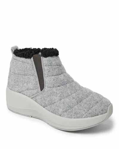 Dearfoams Women's Naomi Double Gore Bootie Winter Ankle Boot In Gray