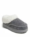 Dearfoams Women's Nyla Felted Plaid Moccasin Toe Clog House Shoe Slipper In Gray