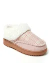 Dearfoams Women's Nyla Felted Plaid Moccasin Toe Clog House Shoe Slipper In Multi
