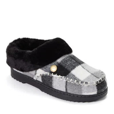 Dearfoams Women's Nyla Plaid Moc Toe Clog In Black