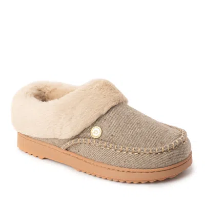 Dearfoams Women's Nyla Plaid Moc Toe Clog In Fossil